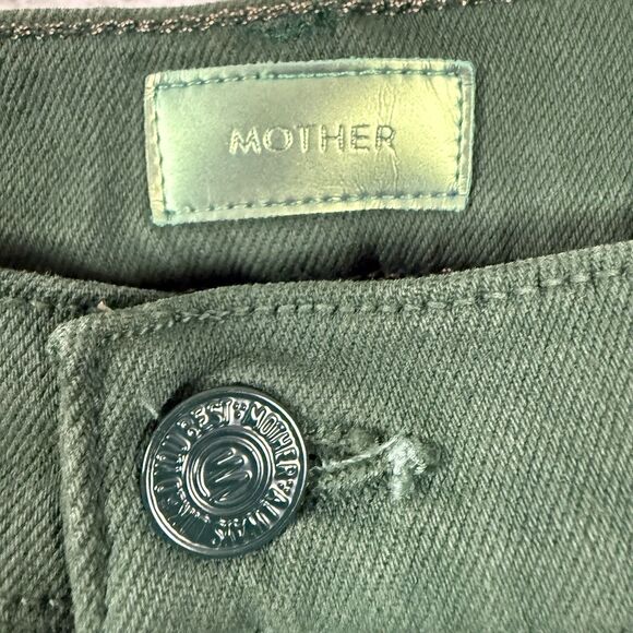 Mother The Hustler Ankle Fray Jeans Second Chance High Rise Black Forest Size 28 - Picture 9 of 16